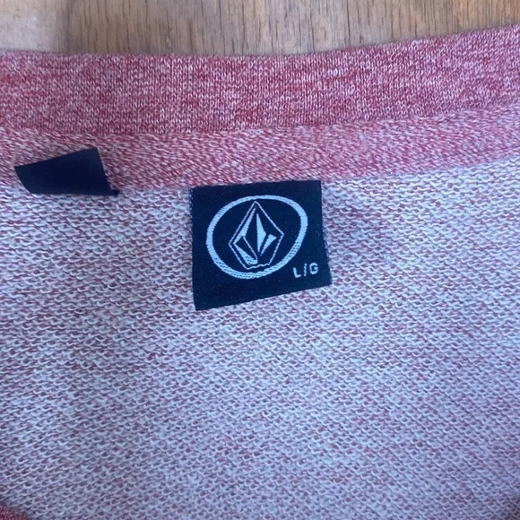 VOLCOM mens heathered red pocket Henley long sleeve shirt - Picture 3 of 4